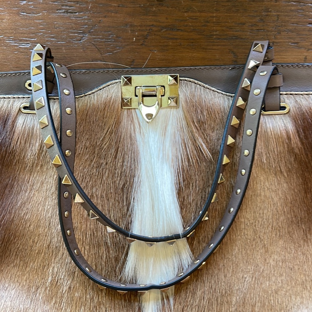 Valentino Garvani fur shoulder tote bag great condition - Picture 6 of 8
